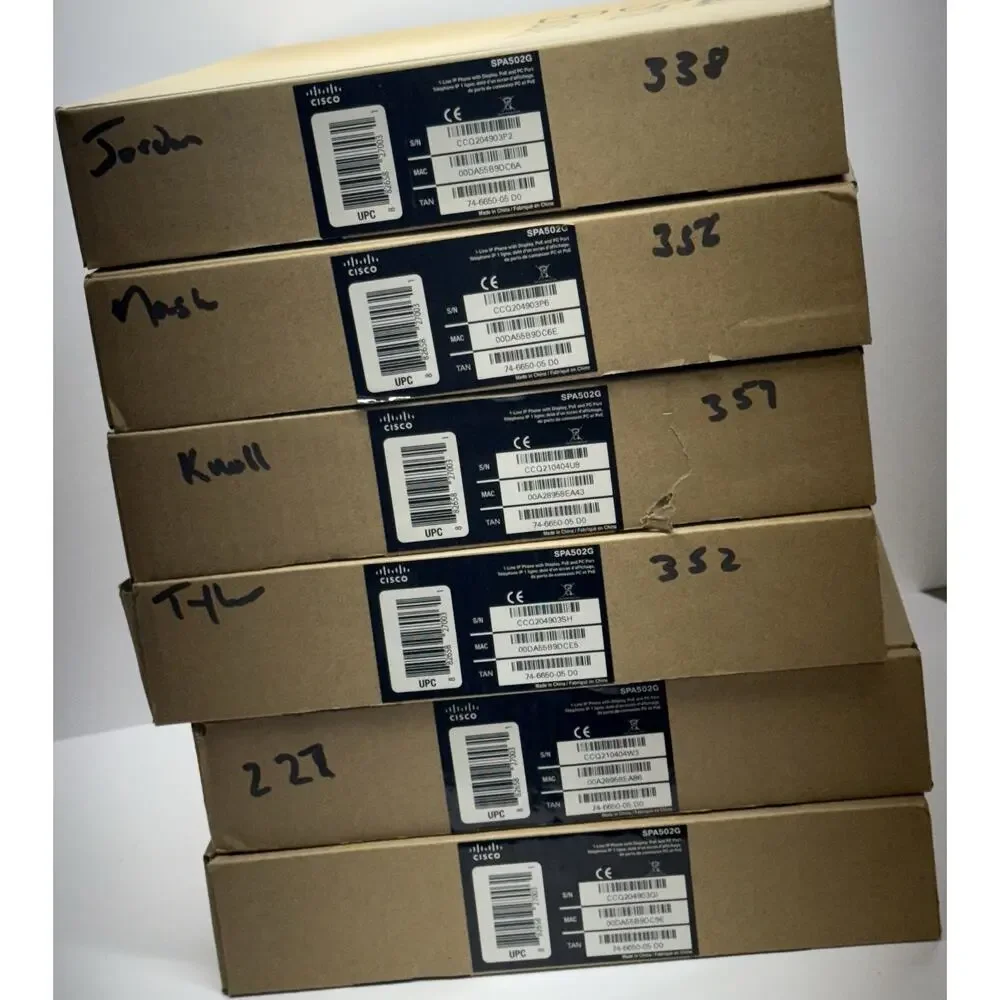 Cisco SPA502G IP Phone Lot of 6 VoIP Business Office Desk Phones RJ45